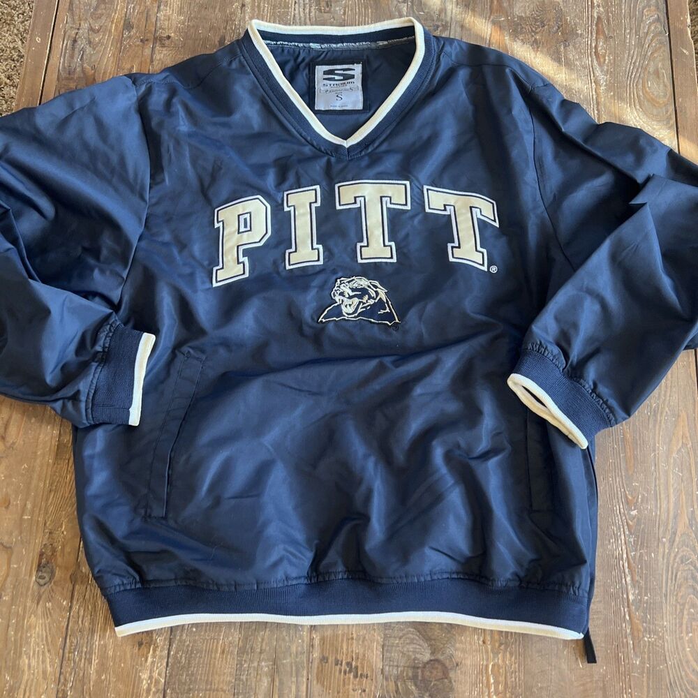 PITT Panthers Pullover Windbreaker Stadium Athletics Collegiate Sz S Side Zip